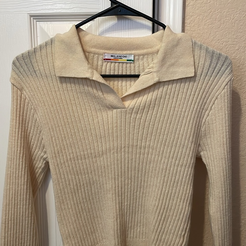 White / Cream Korean Sweater